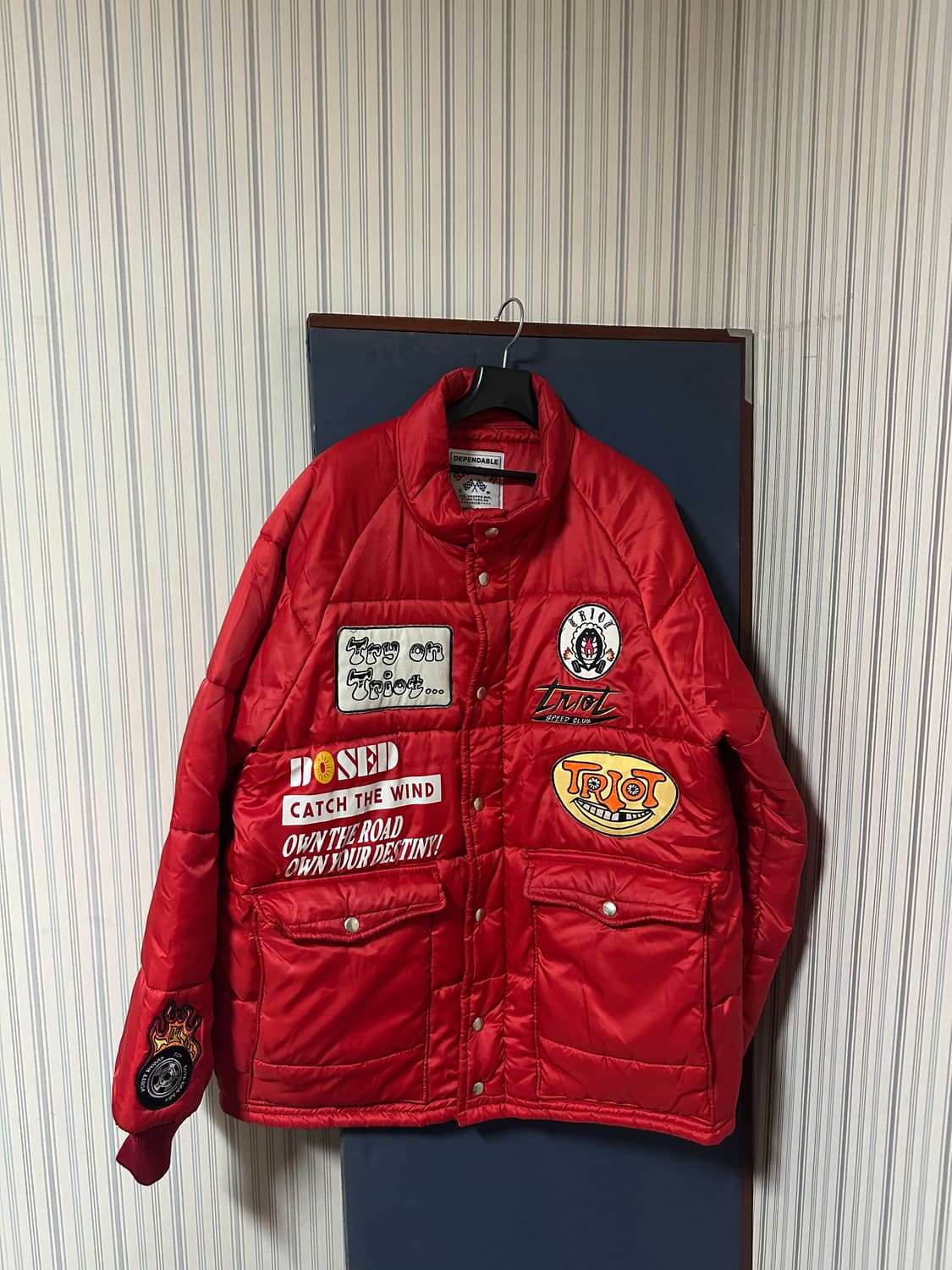 샌드파이퍼 빈티지 레이싱 자켓 패딩 상품이미지2