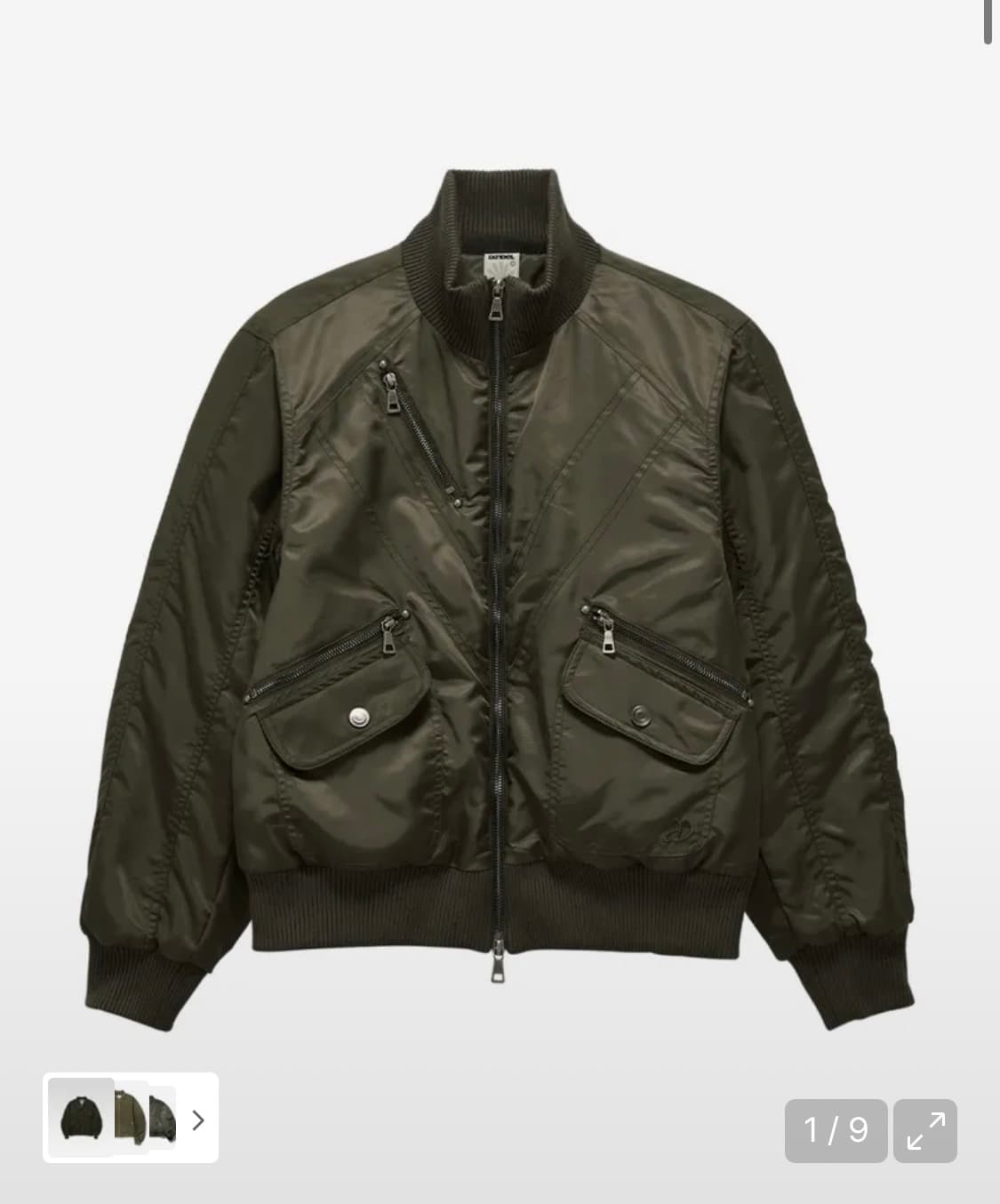 단델 DD cropped studded MA-1 jacket (KHAKI 상품이미지1