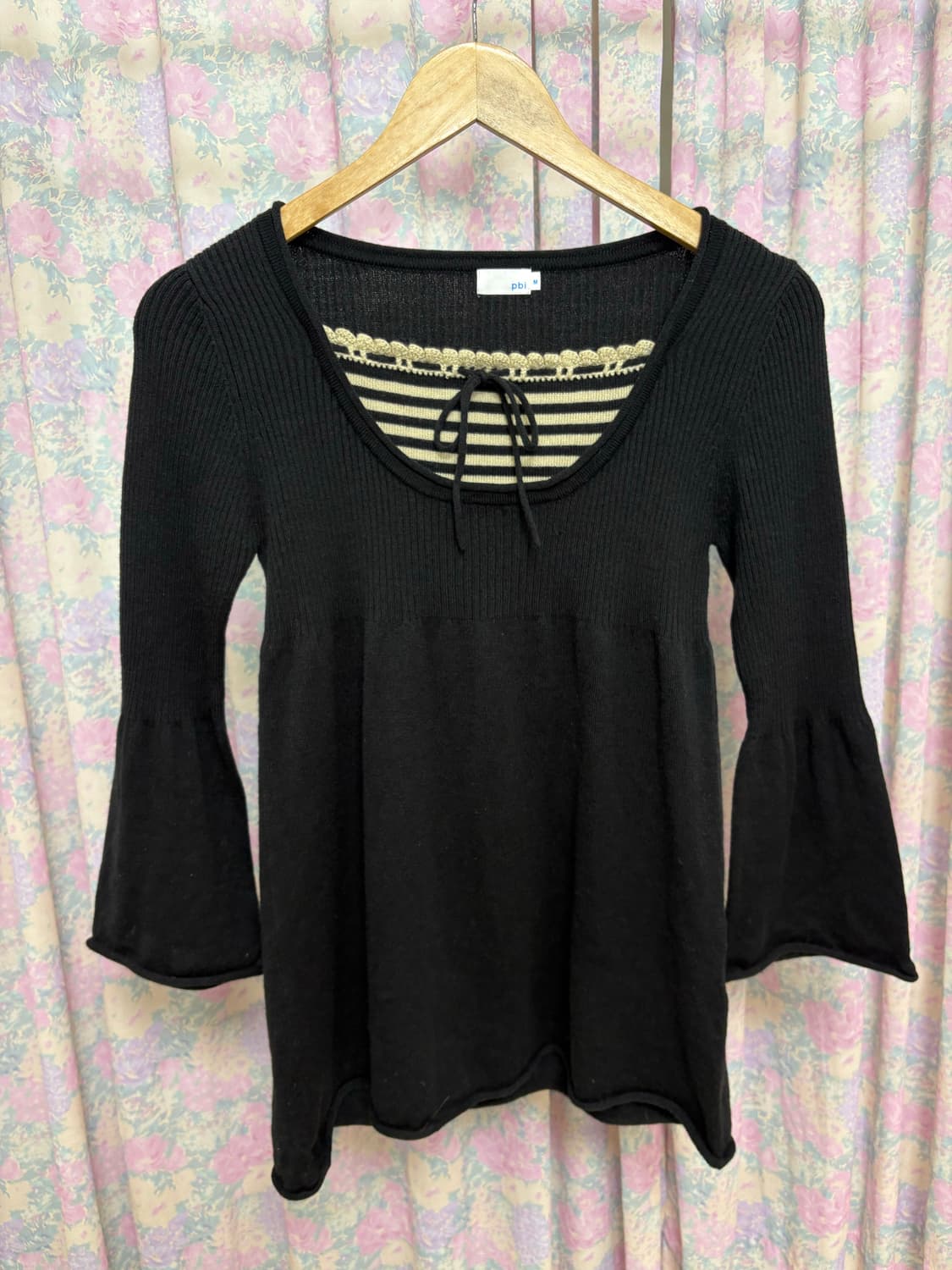 블랙 스트라이프 포인트 니트 상품이미지6