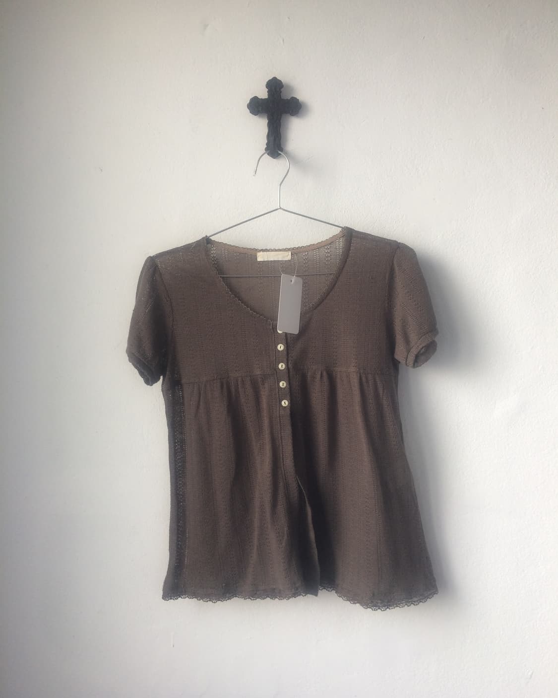 Button point knit blouse 상품이미지1