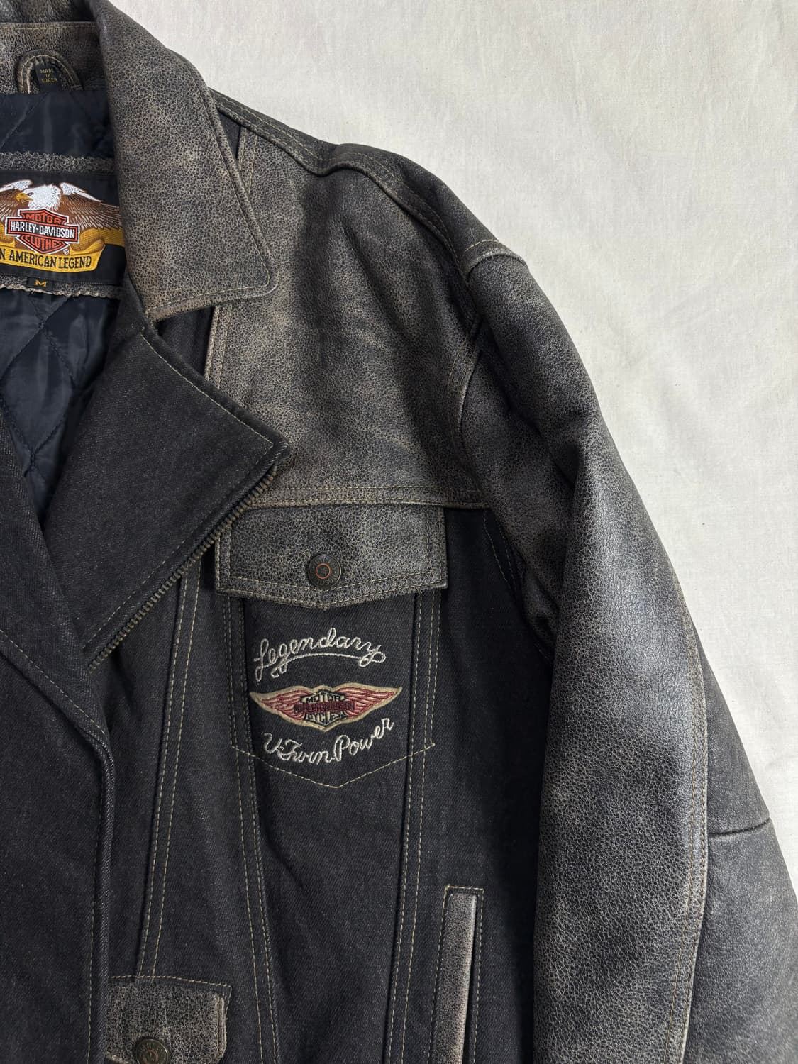 Harley Daidson 할리데이비슨 데님 레더 라이더 자켓 M 상품이미지4