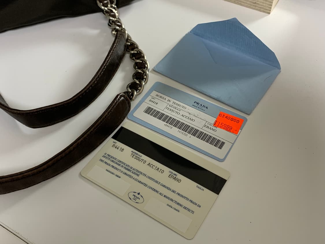 프라다 삼각로고 다크브라운 나일론 체인 숄더백 상품이미지9