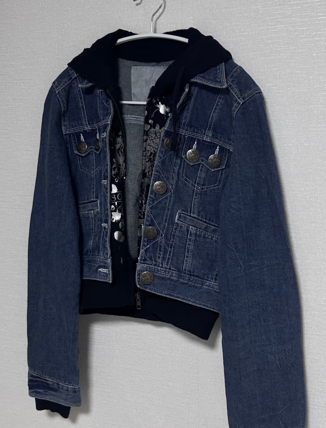 Vintage denim hoodie jacket 빈티지펑크 y2k갸루 상품이미지4