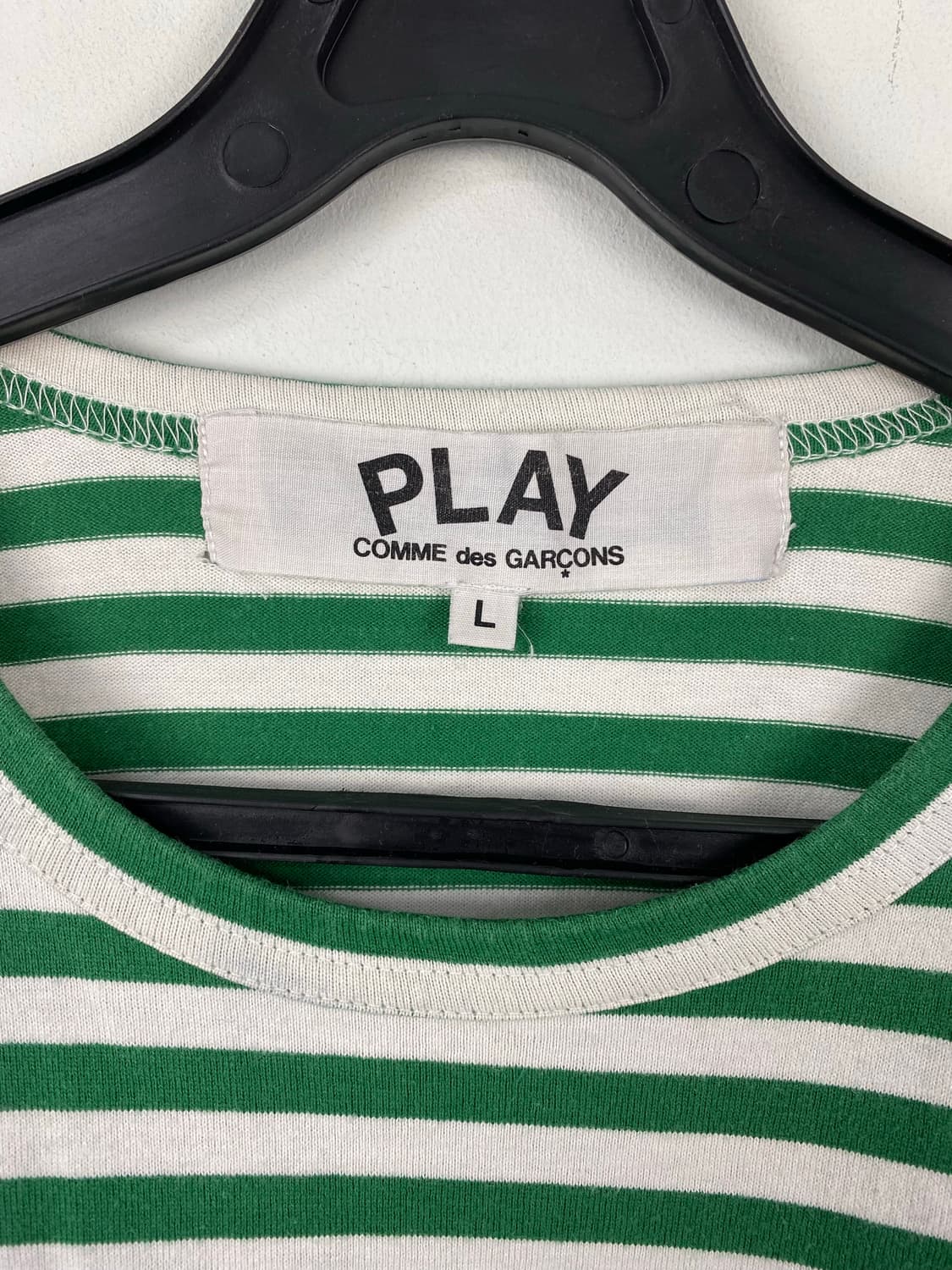 꼼데가르송 그린 스트라이프 롱슬리브 티셔츠 L 상품이미지3