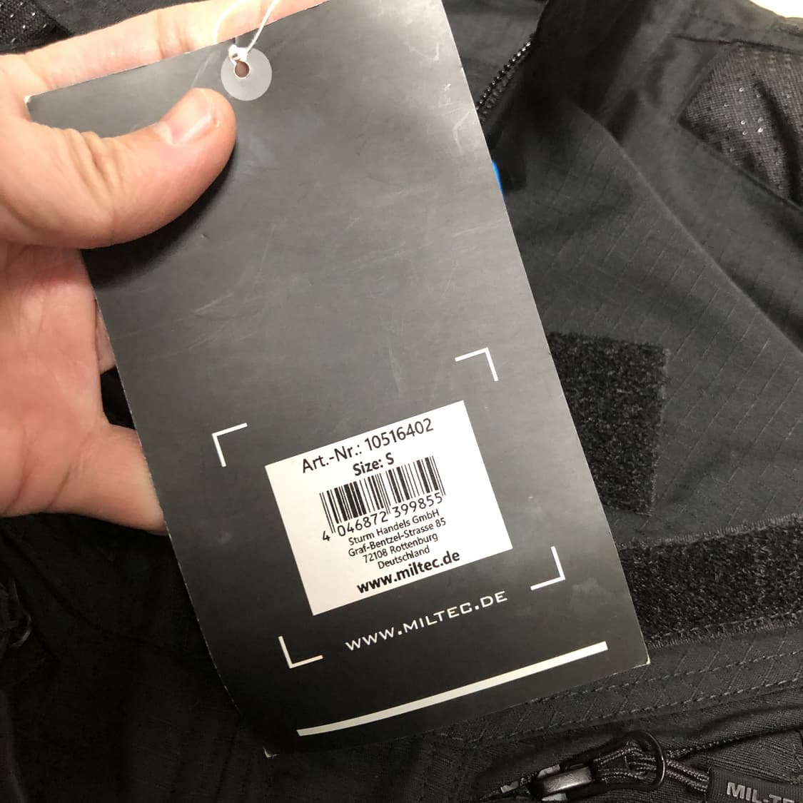 (S) 새상품 밀텍 MIL-TEC Chimera 립스탑 컴뱃 자켓 블랙 상품이미지6