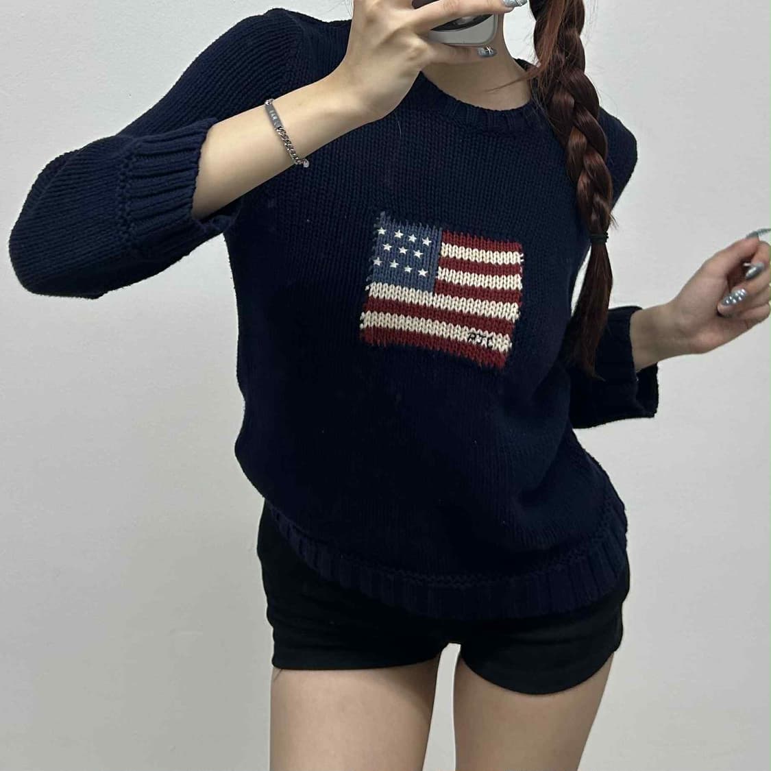 폴로 랄프로렌 진스 성조기 네이비 니트(M) 상품이미지1