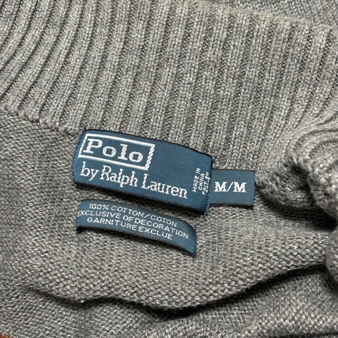 M 폴로랄프로렌 코튼 그레이 반집업 니트 상품이미지4