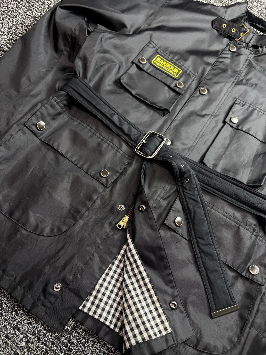 바버 UK 인터네셔널 A7 왁스 벨티드 자켓 1995 상품이미지3