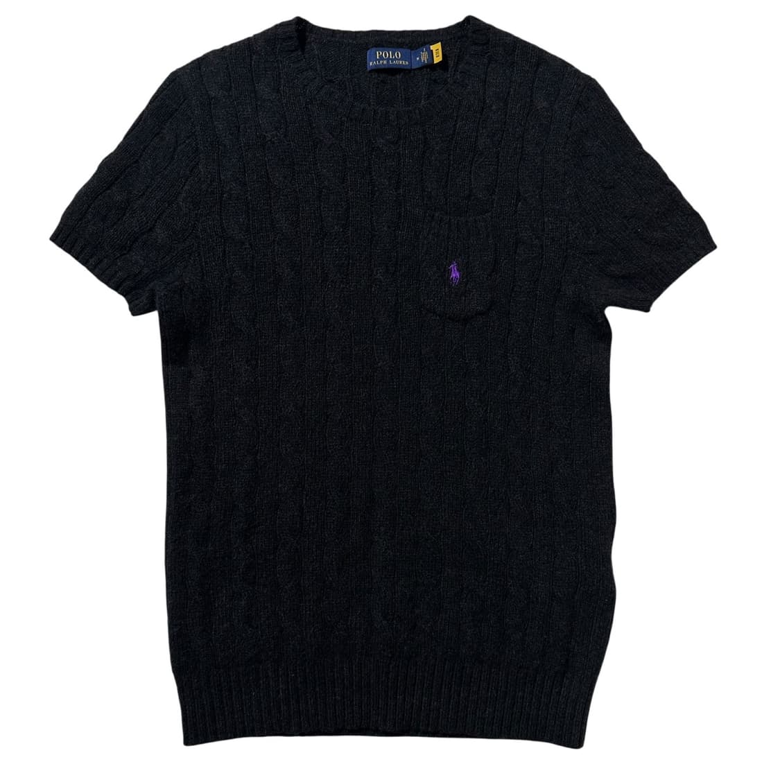 폴로 랄프로렌 울 캐시미어 케이블 라운드 반팔 니트 (신형QR) 상품이미지1