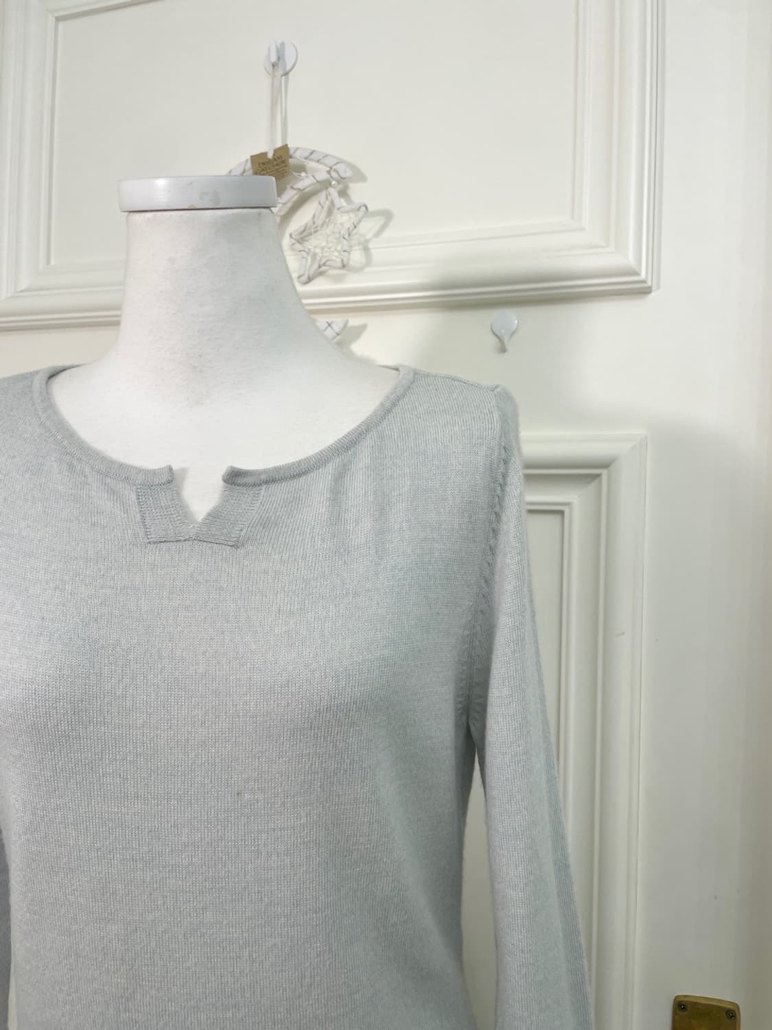 mint melange basic neck point knit top 상품이미지7
