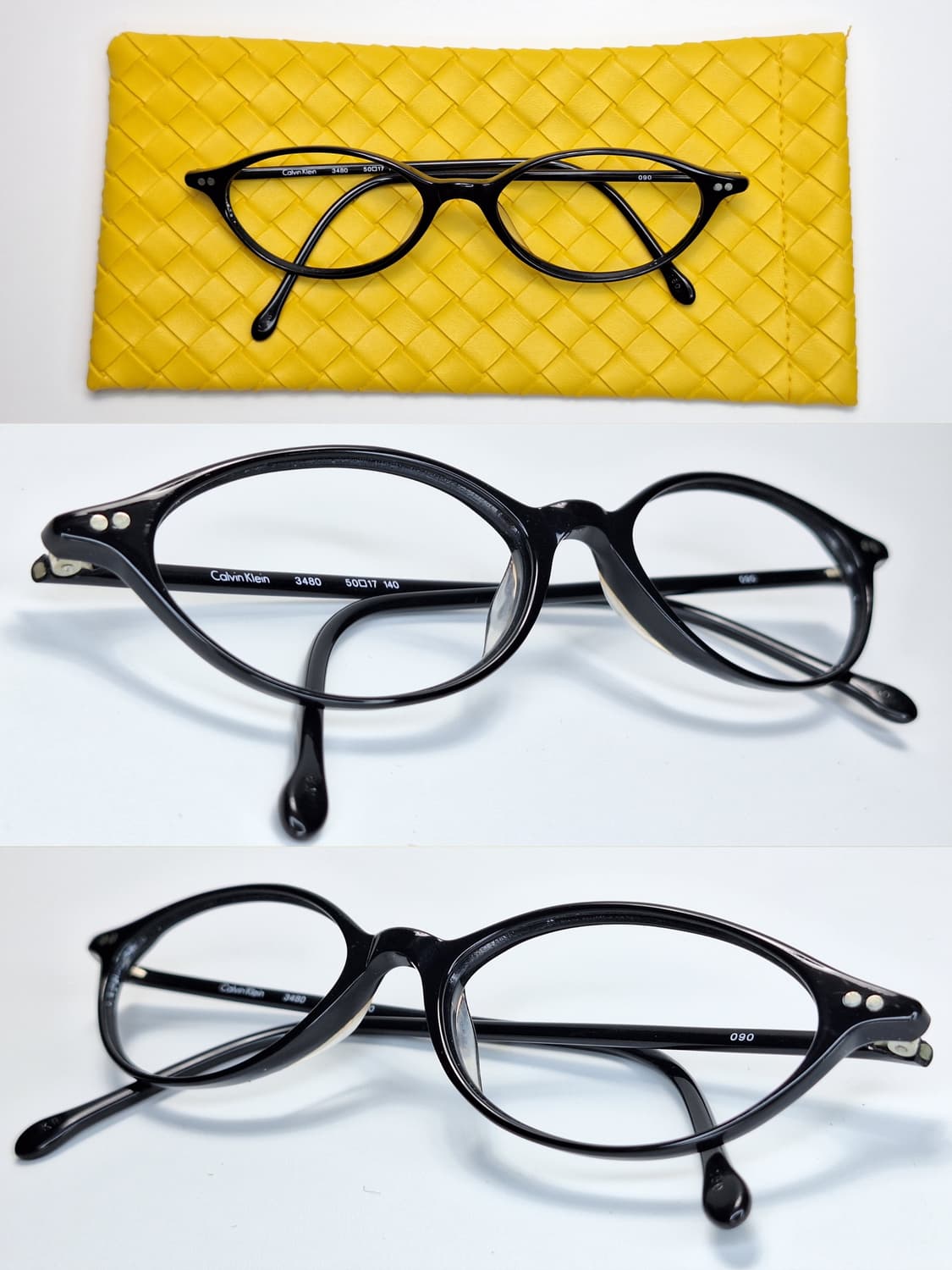 캘빈클라인 Calvin Klein 3480 블랙 오벌형 긱시크 뿔테 안경 상품이미지4