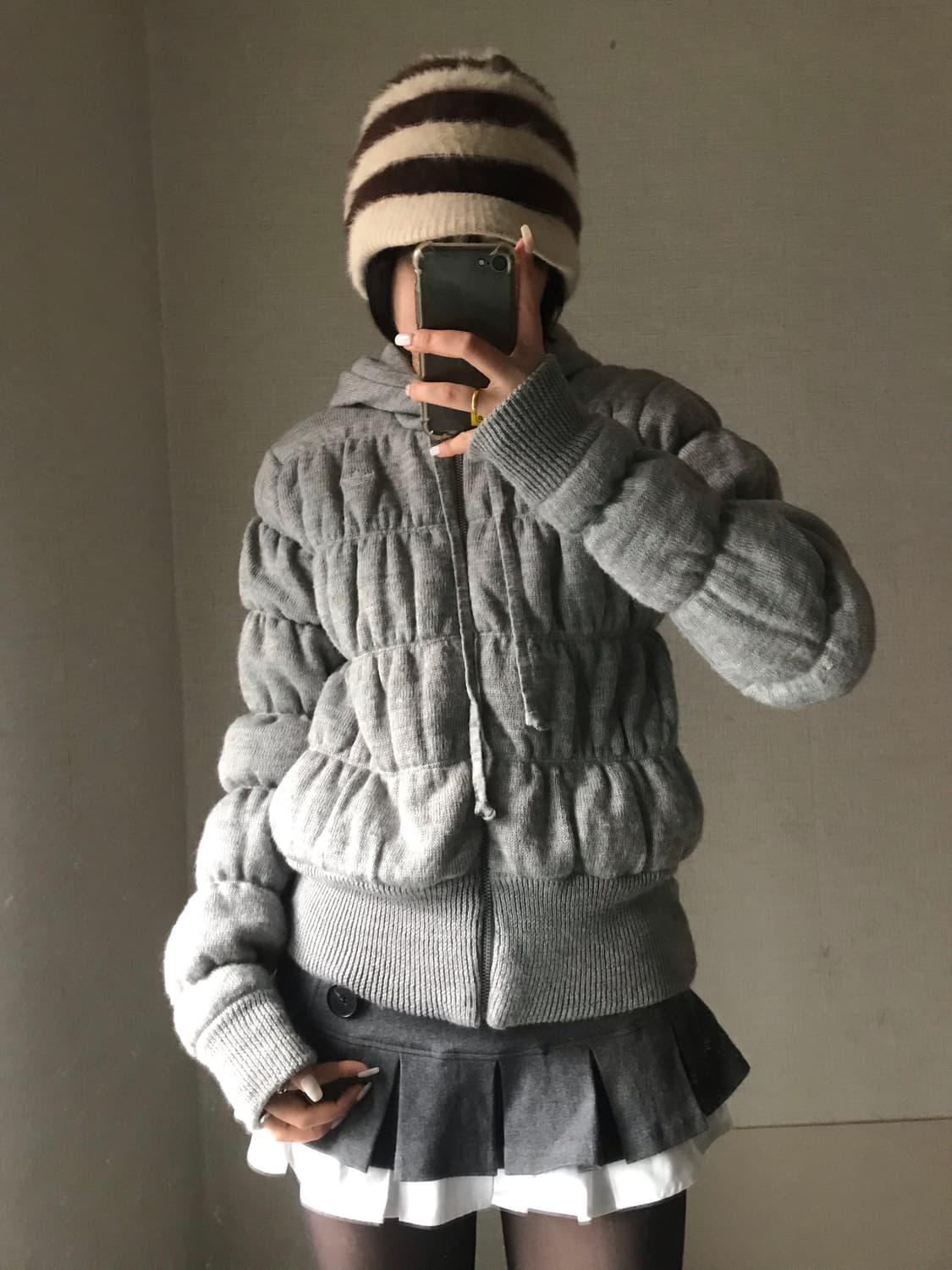 아디다스 그레이 코튼 패딩 상품이미지5