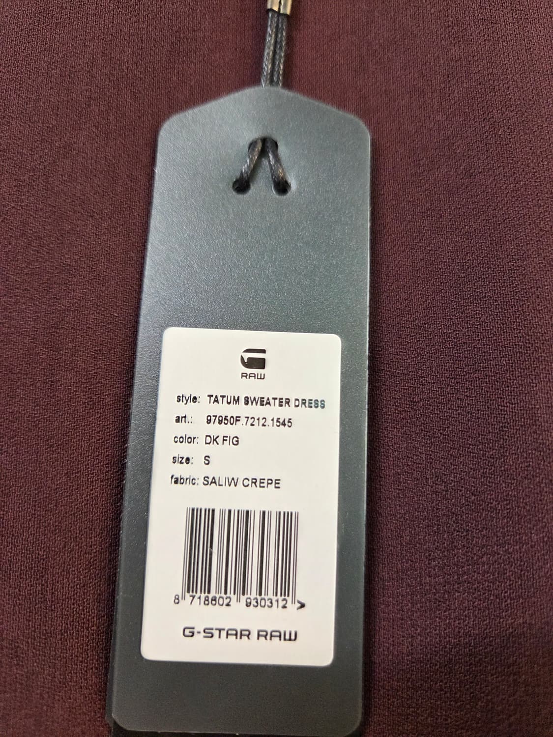 G-STAR RAW 버건디 드레스 새상품(S) 상품이미지6