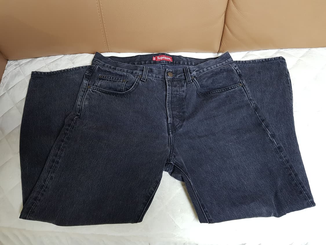 슈프림 레귤러 진 데님 팬츠 청바지 워시드 블랙 상품이미지4