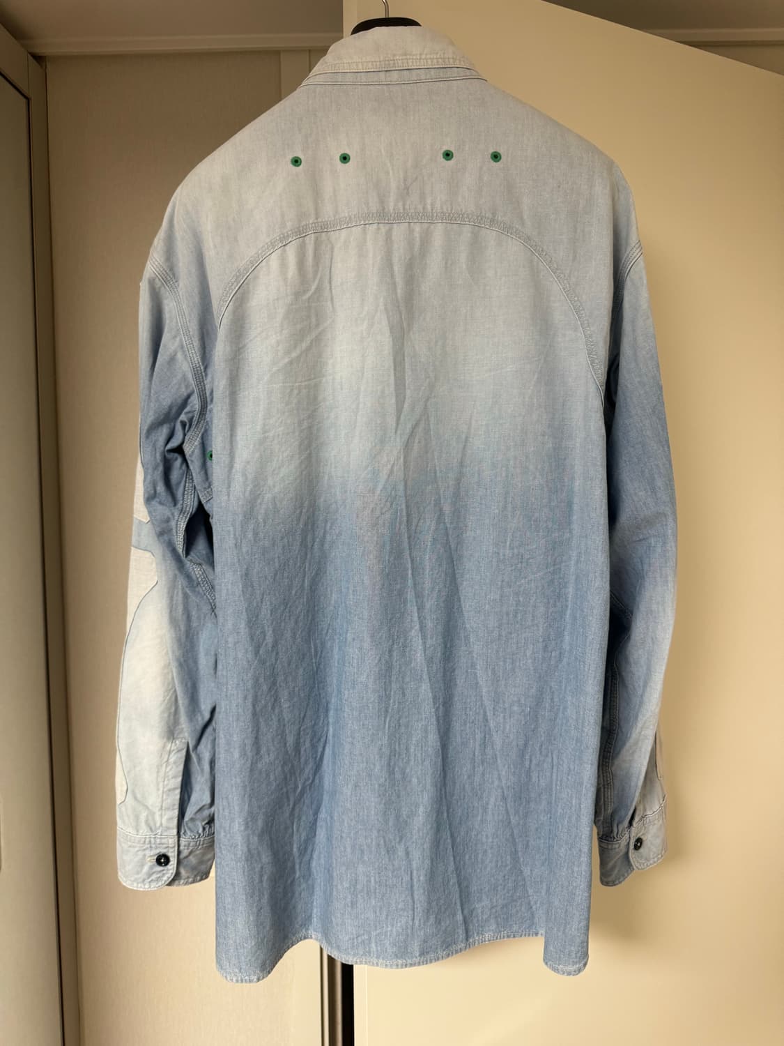 캐피탈 샴브레이 투톤 본 패치 워크 셔츠 4사이즈 상품이미지3