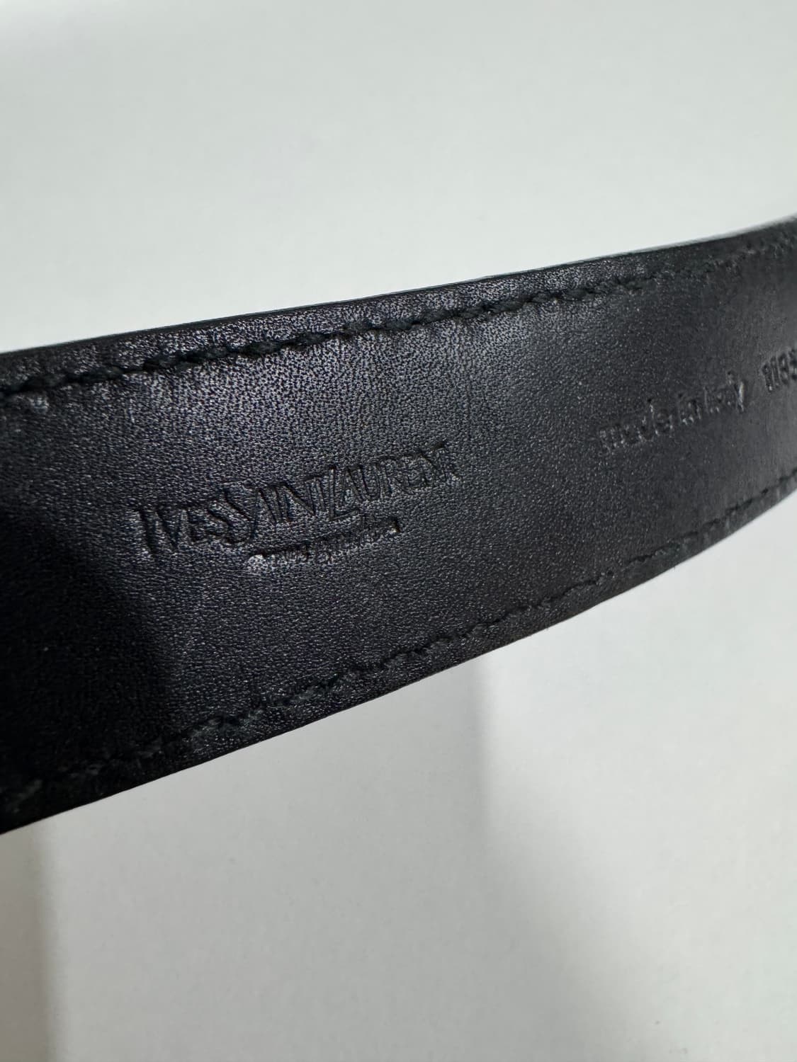 생로랑 블랙 가죽 벨트 실버 버클 정품 상품이미지2