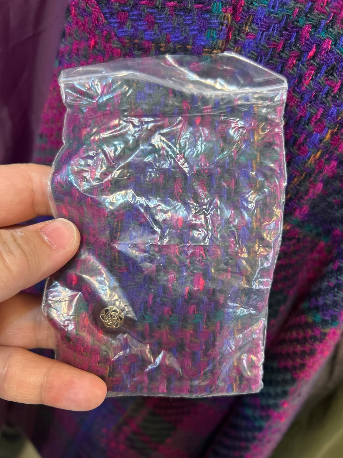 빈티지 퍼플체크트위드자켓 상품이미지3