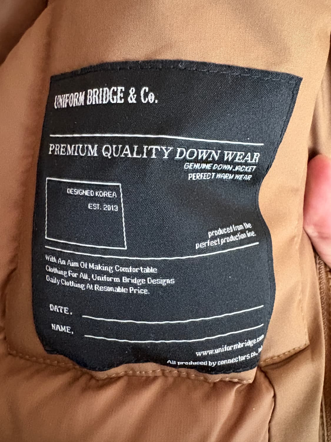 유니폼브릿지 덕다운 파카 브라운 상품이미지4