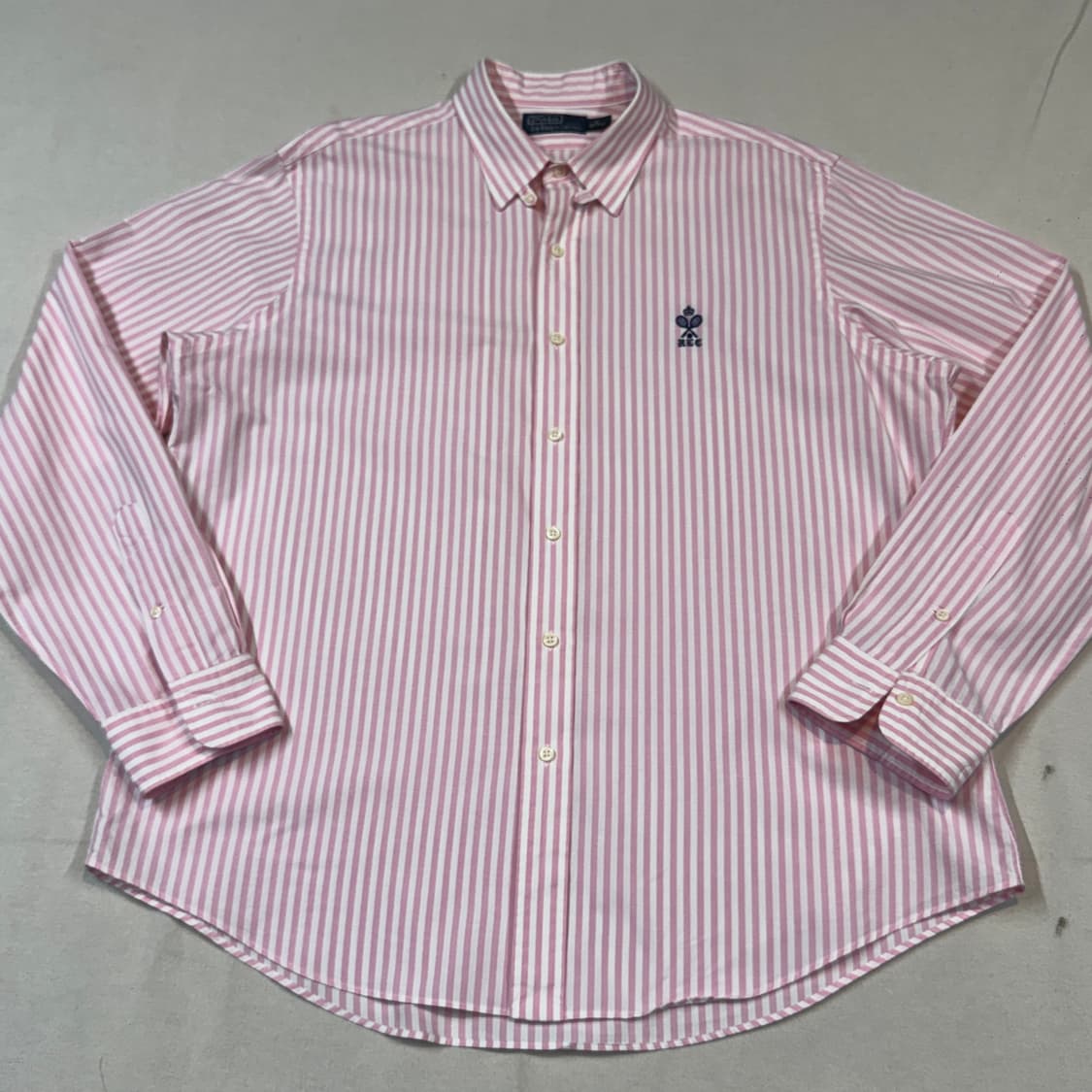 XL) 폴로 랄프로렌 클래식 스트라이프 핑크 옥스포드 셔츠 상품이미지2