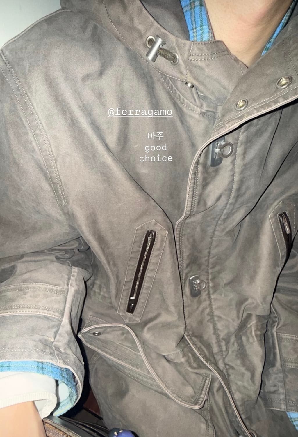 20s 빈티지 페라가모 몰스킨 후드 파카 상품이미지5