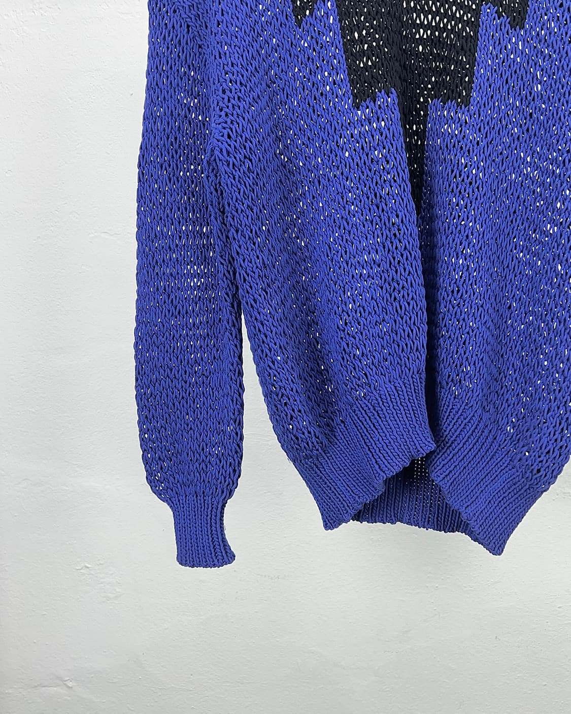 알렉산더 왕 블랙 앤 블루 컬러 블록 청키 후디 니트 스웨터 상품이미지4