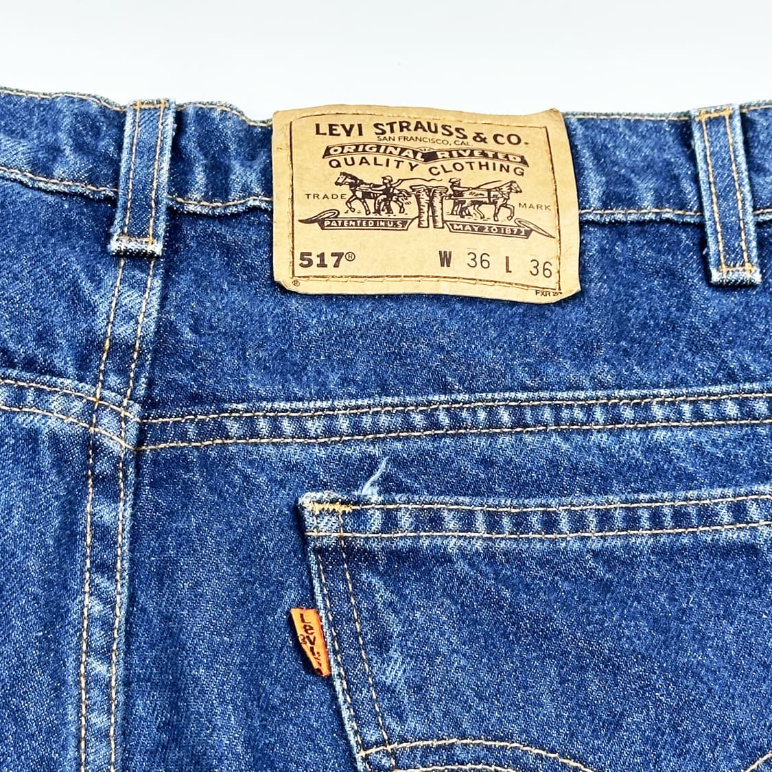 34 90s USA 리바이스 517 오렌지탭 부츠컷 데님팬츠 상품이미지6