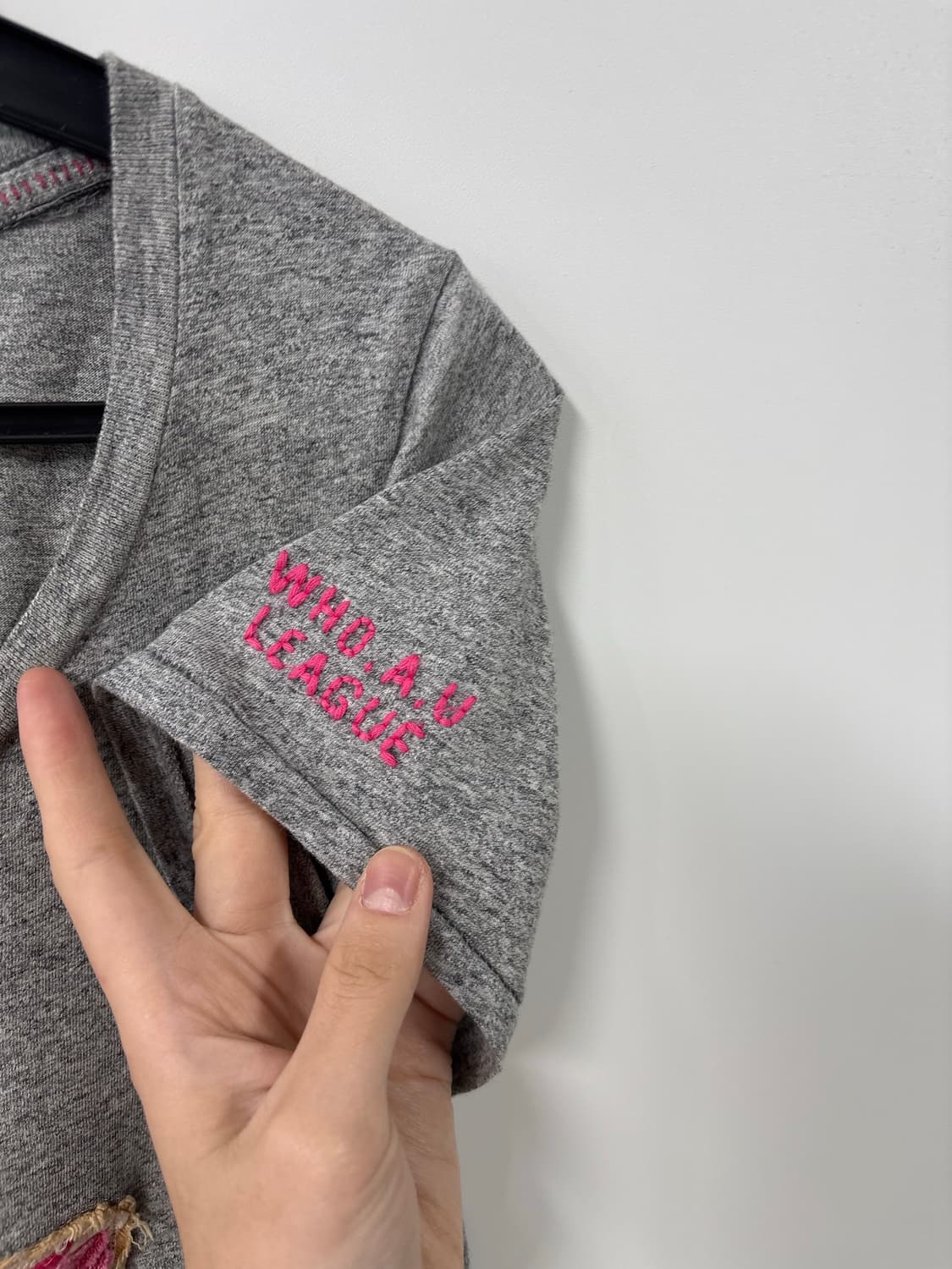 후아유 y2k 그레이 반팔 티셔츠 상품이미지4