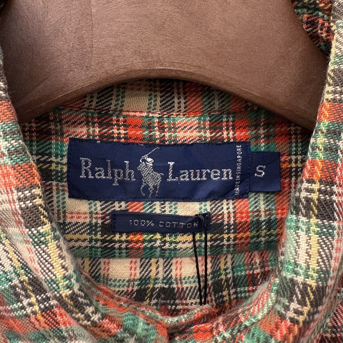 폴로 랄프로렌 트위드 타탄체크 버튼다운 셔츠 코튼트윌 오렌지포니 N657 상품이미지6