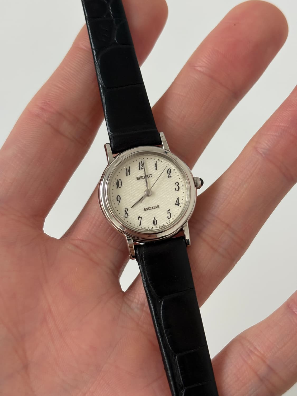 세이코 1990년대 Exceline 아라빅 다이얼 실버 쿼츠 여성 상품이미지1