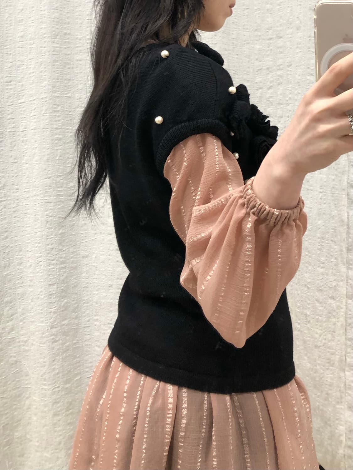 perl rose knit vest 상품이미지3