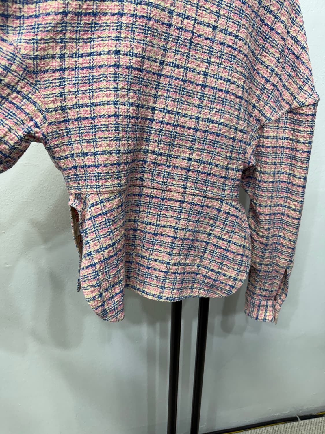 정품) SYSTEM 시스템 한섬 핑크 체크 트위드 자켓 88 상품이미지6