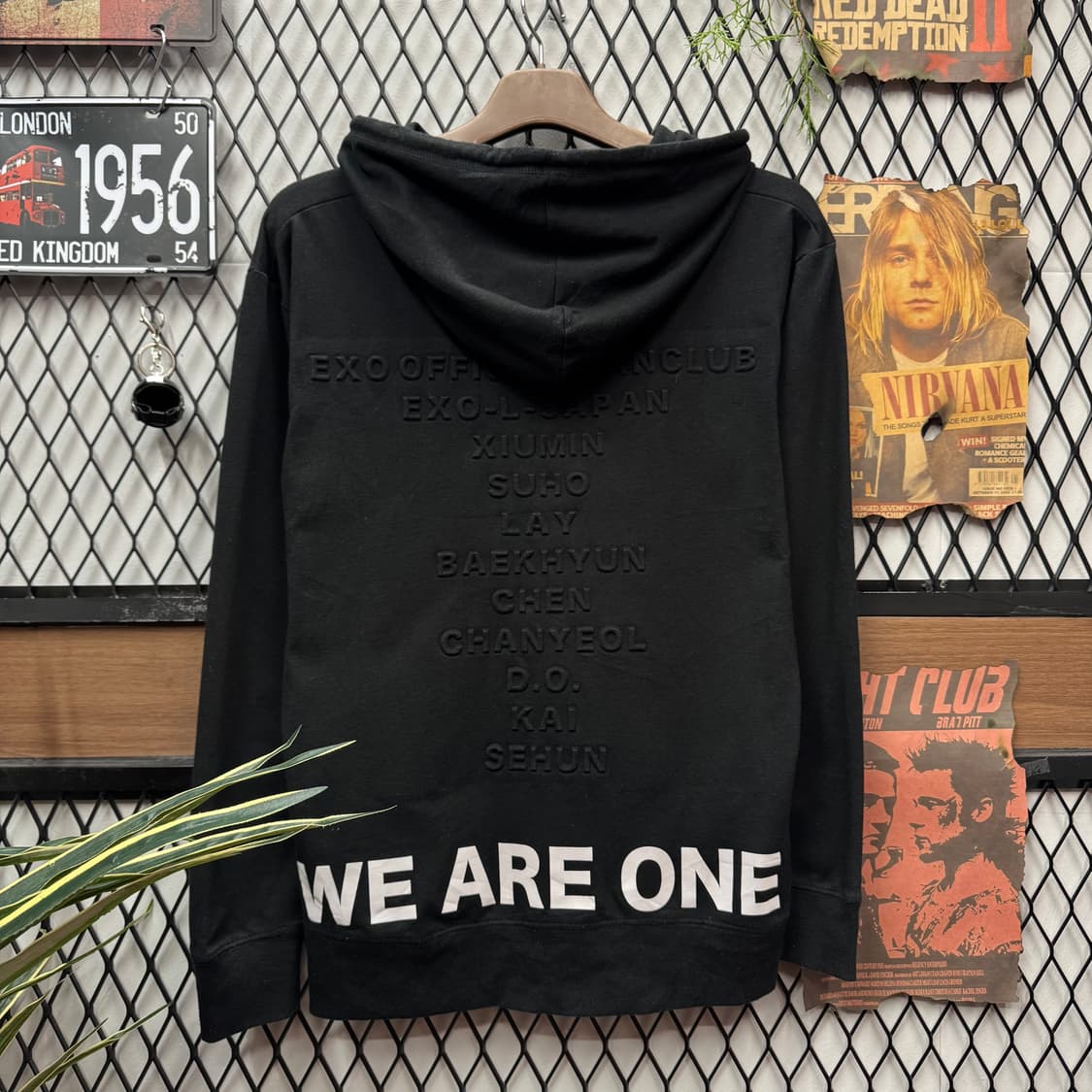 2015 엑소 일본 한정판 팬클럽 굿드 후드티 블랙 상품이미지2