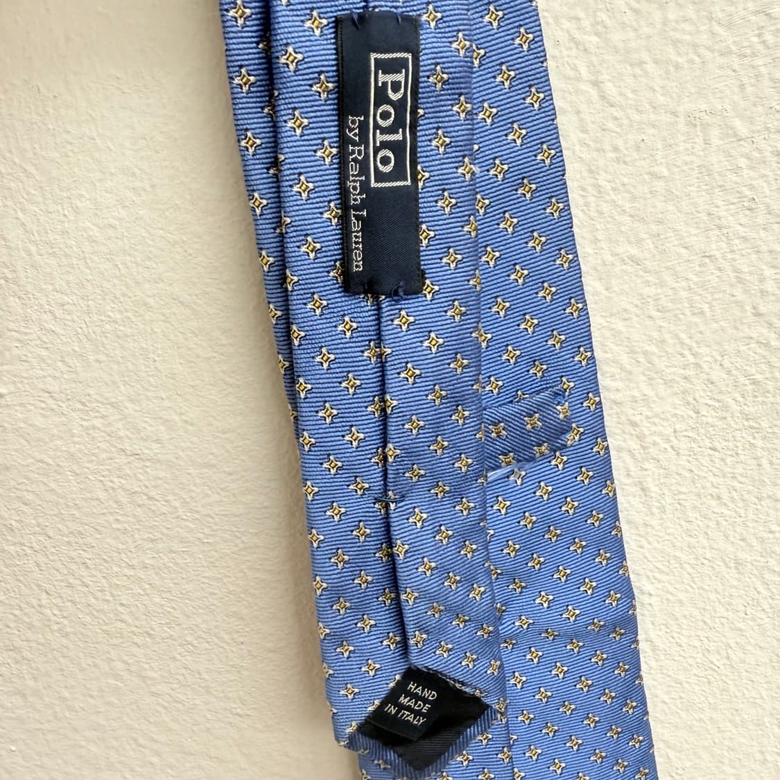 made italy 폴로 랄프로렌 실크100 블루 패턴 넥타이 상품이미지2