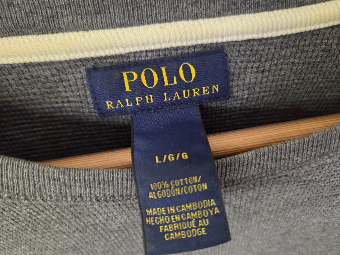 폴로 랄프로렌 와플 긴팔티 그레이 L 상품이미지3