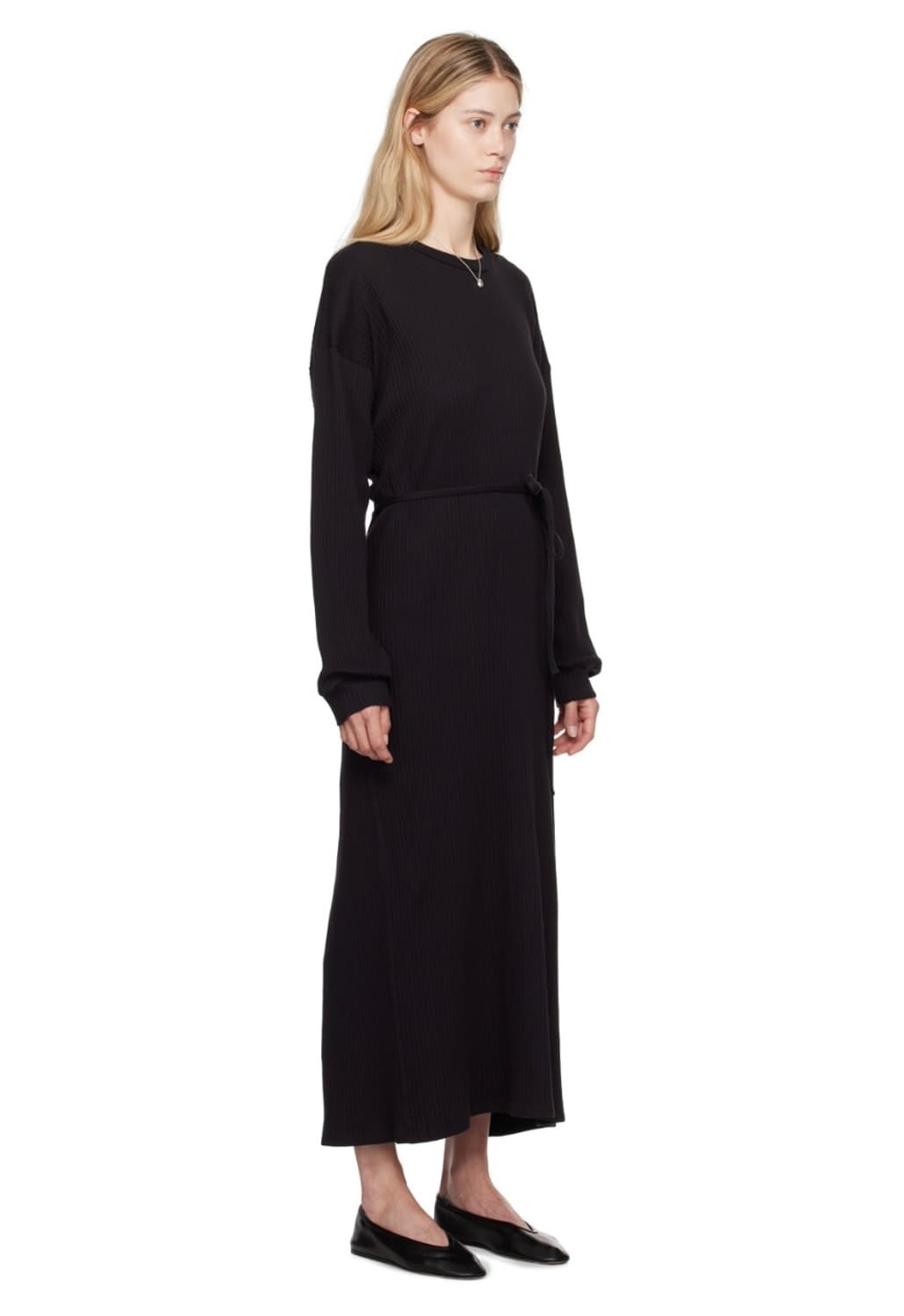 베이스레인지 블랙 쇼 카프탄 원피스 xs 상품이미지2