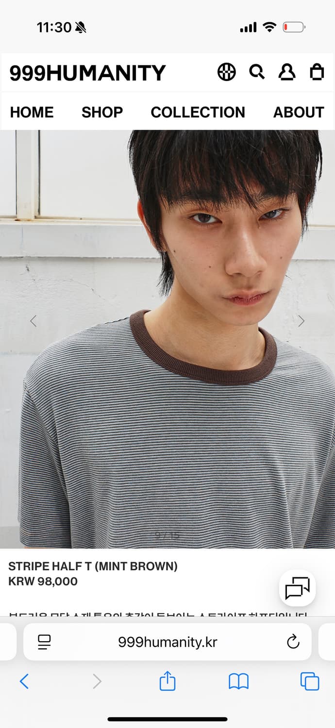 999휴머니티 stripe half t (mint brown) 상품이미지2