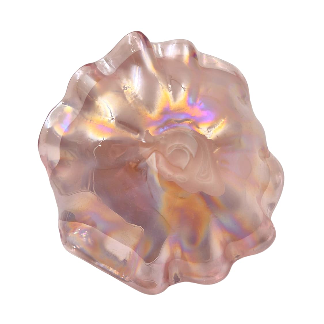 80s 쿠라타 아트글라스 오로라 러플 핑크 바구니 상품이미지5