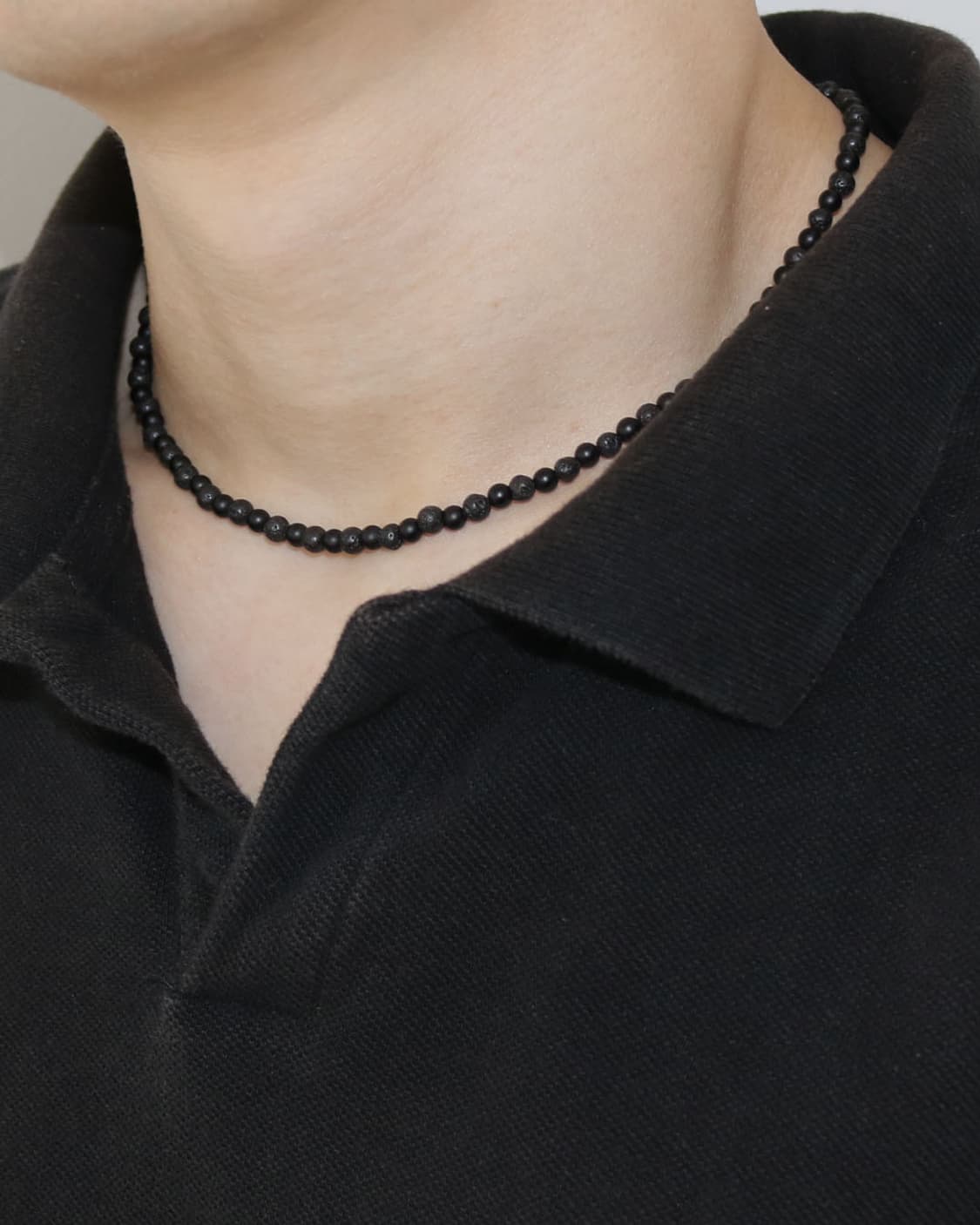 스톤 볼 목걸이 ( 오닉스 x 화산석 ) 상품이미지6