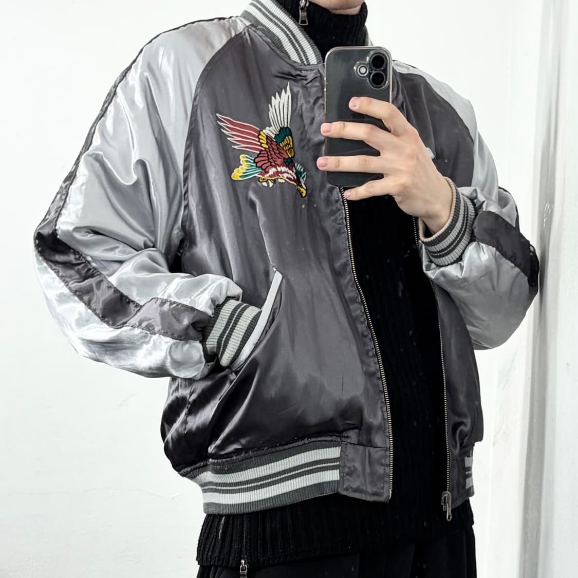 Humber 리버시블 벨벳 자수 스카쟌 자켓 상품이미지6