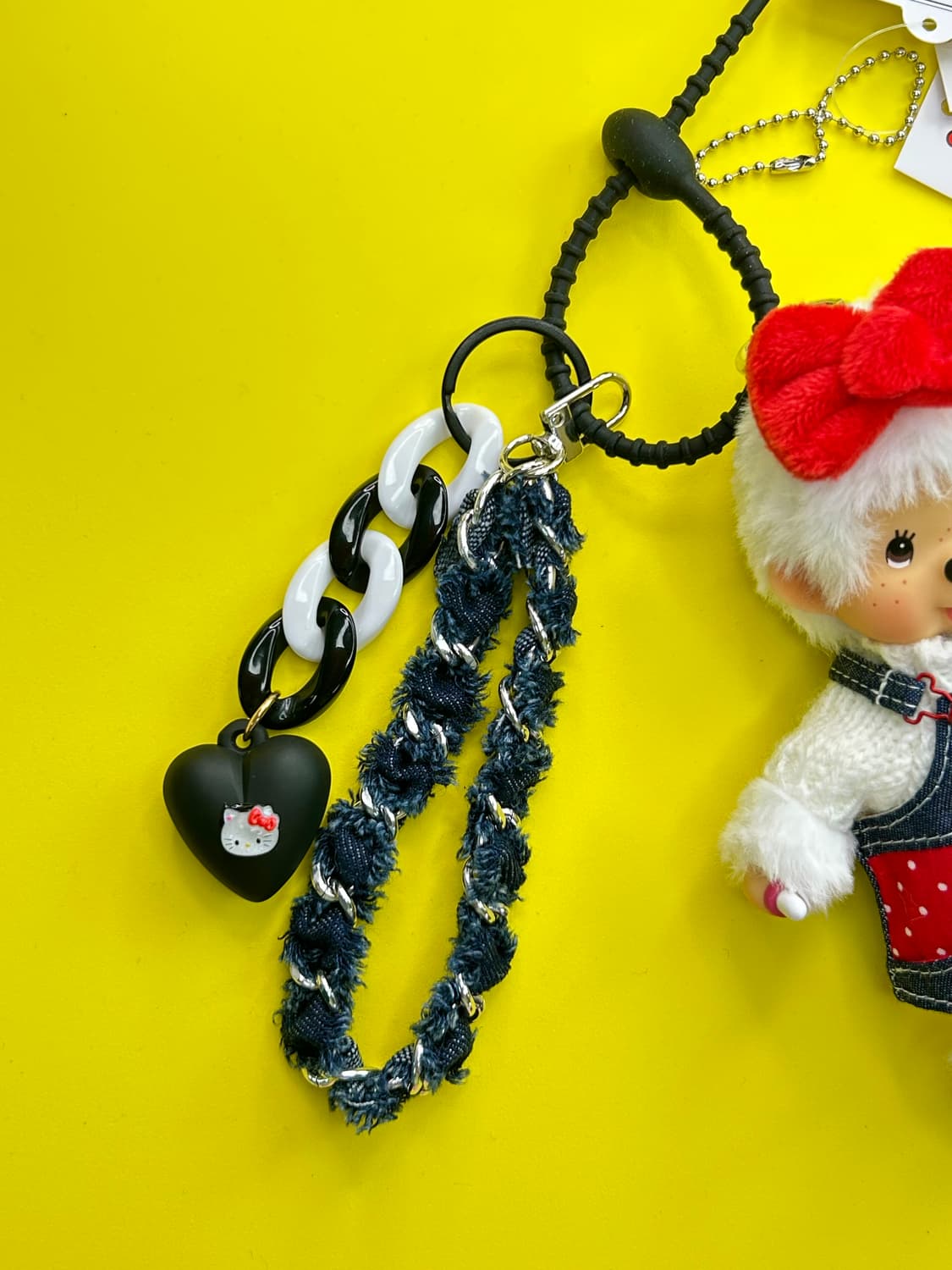 (85) 🐒정품몬치치 커스텀키링♥️키티무드 데님키치 상품이미지3