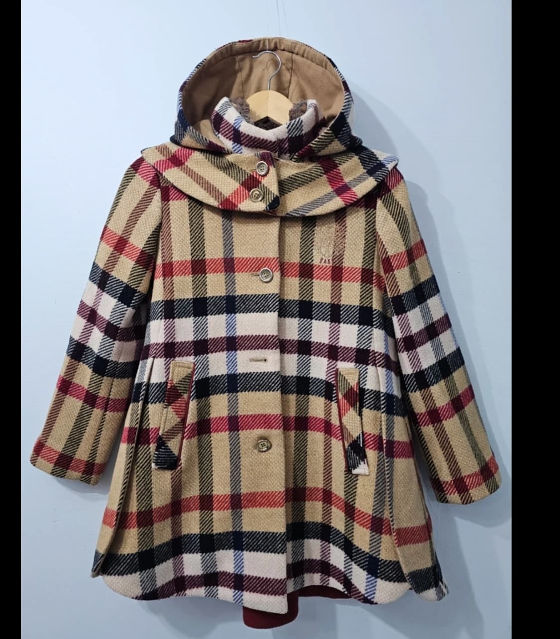 닥스 키즈 주니어 체크 후드 코트 150cm 11~13세 상품이미지3