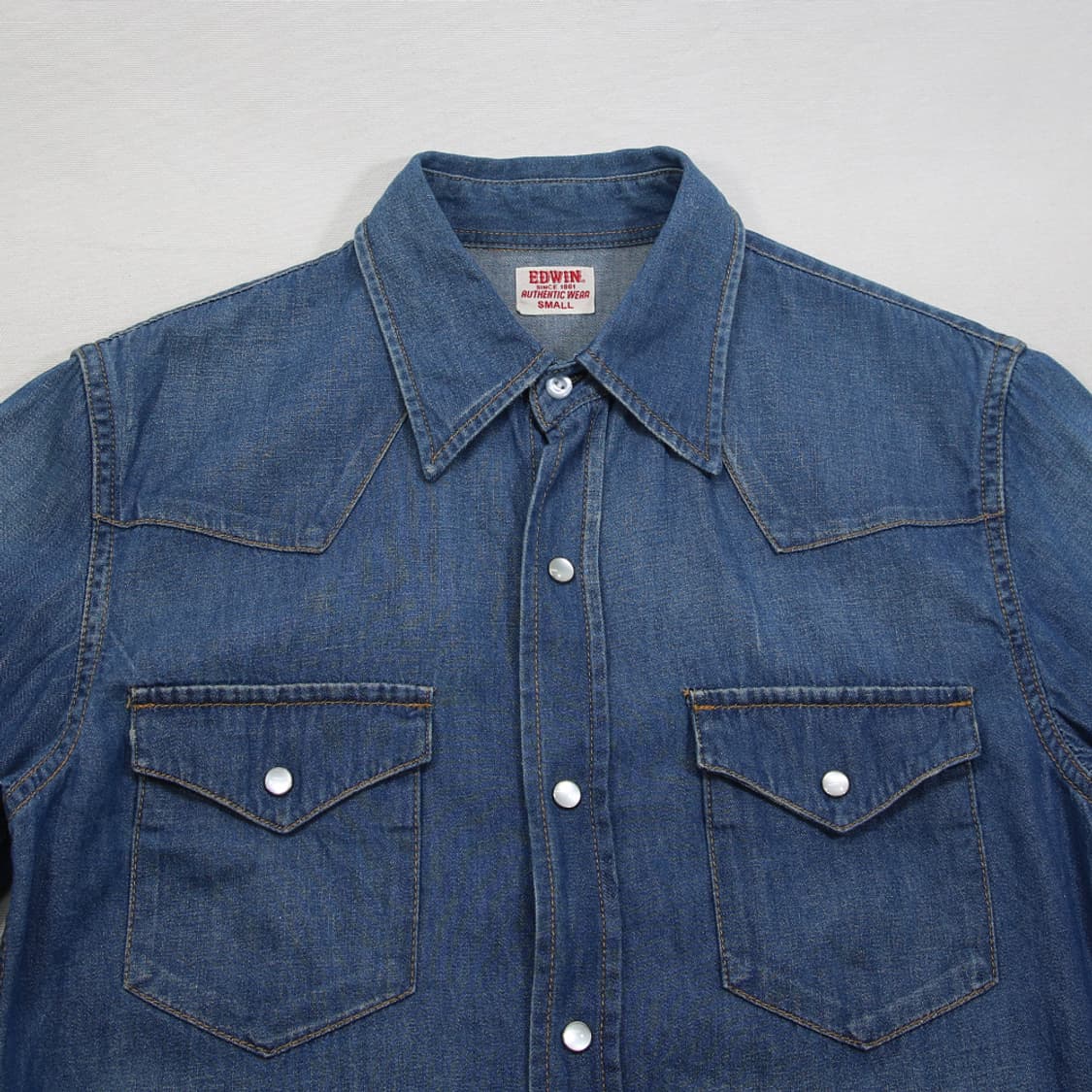 EDWIN 웨스턴 데님 셔츠 (남성용 S) 상품이미지3
