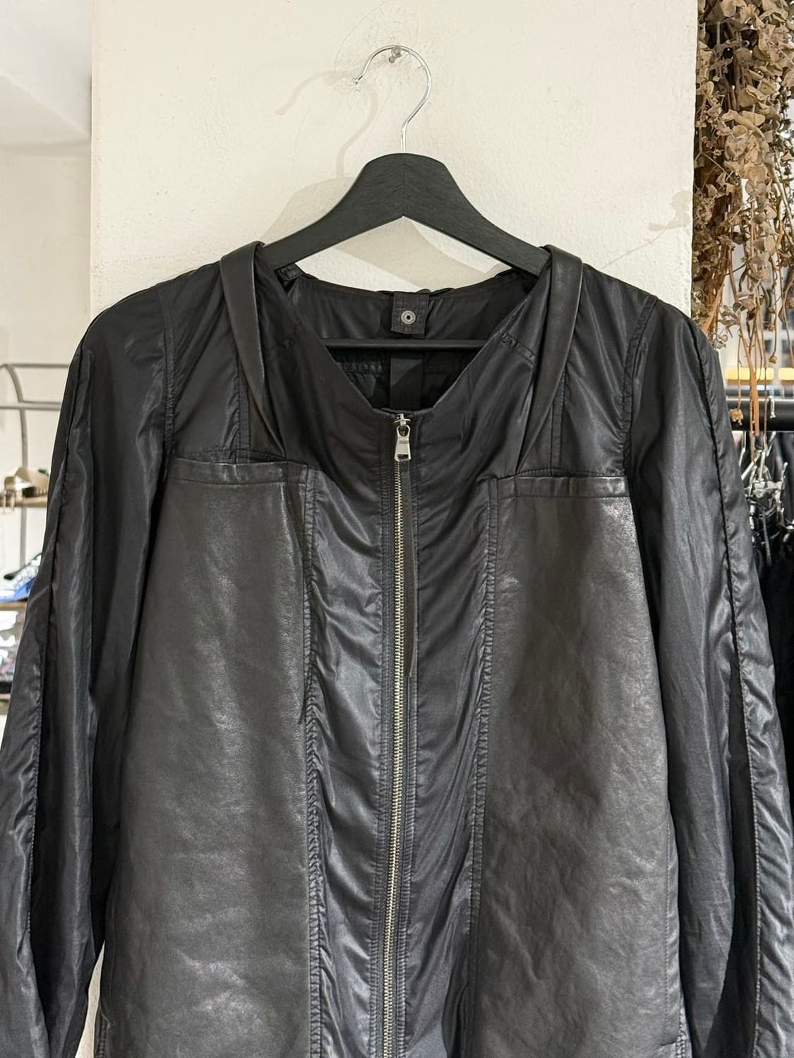 일라리아 니스트리 블랙 램스킨 폴리 실크 블렌드 집업 자켓 상품이미지4