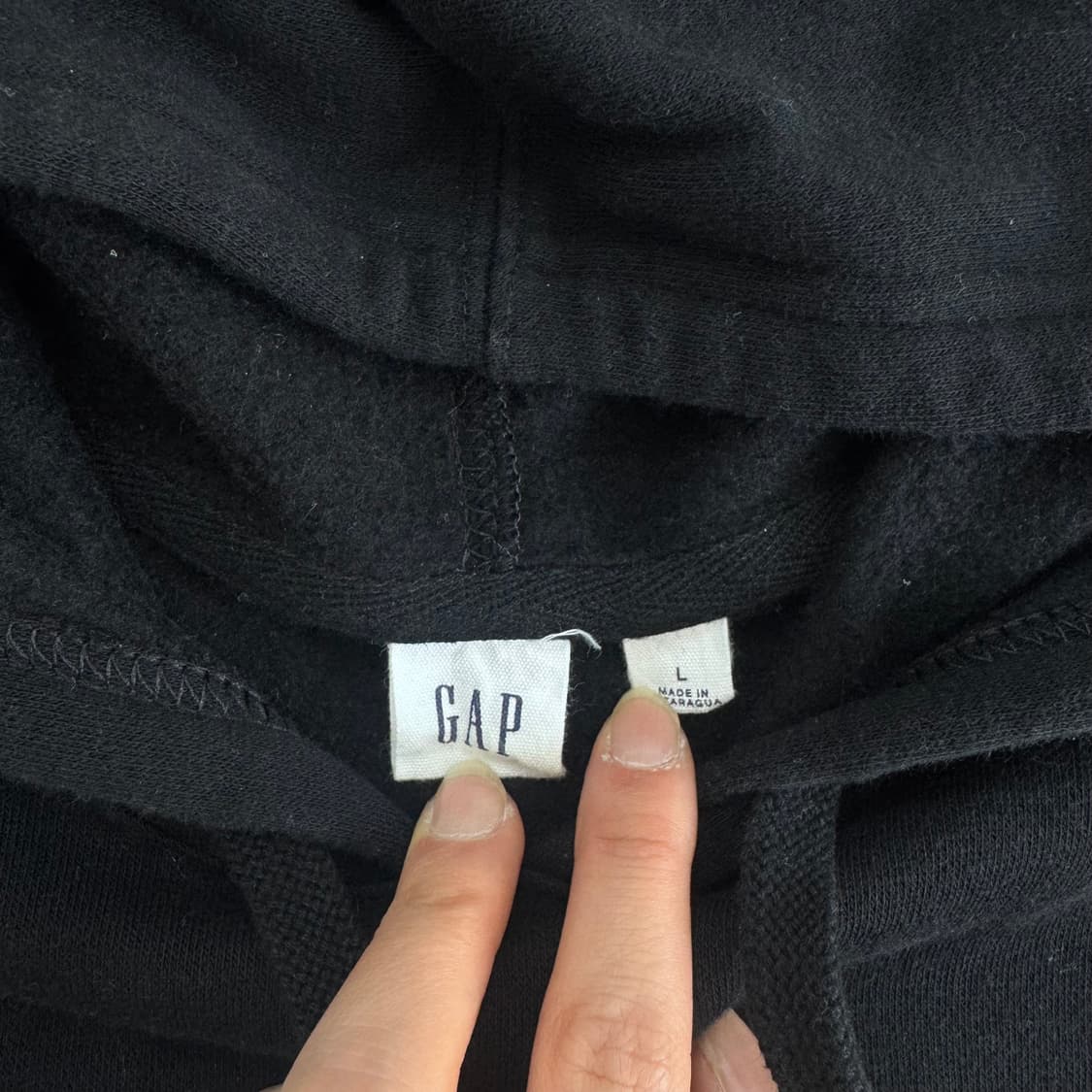 GAP 갭 블랙 로고 블랙 후드티 상품이미지5