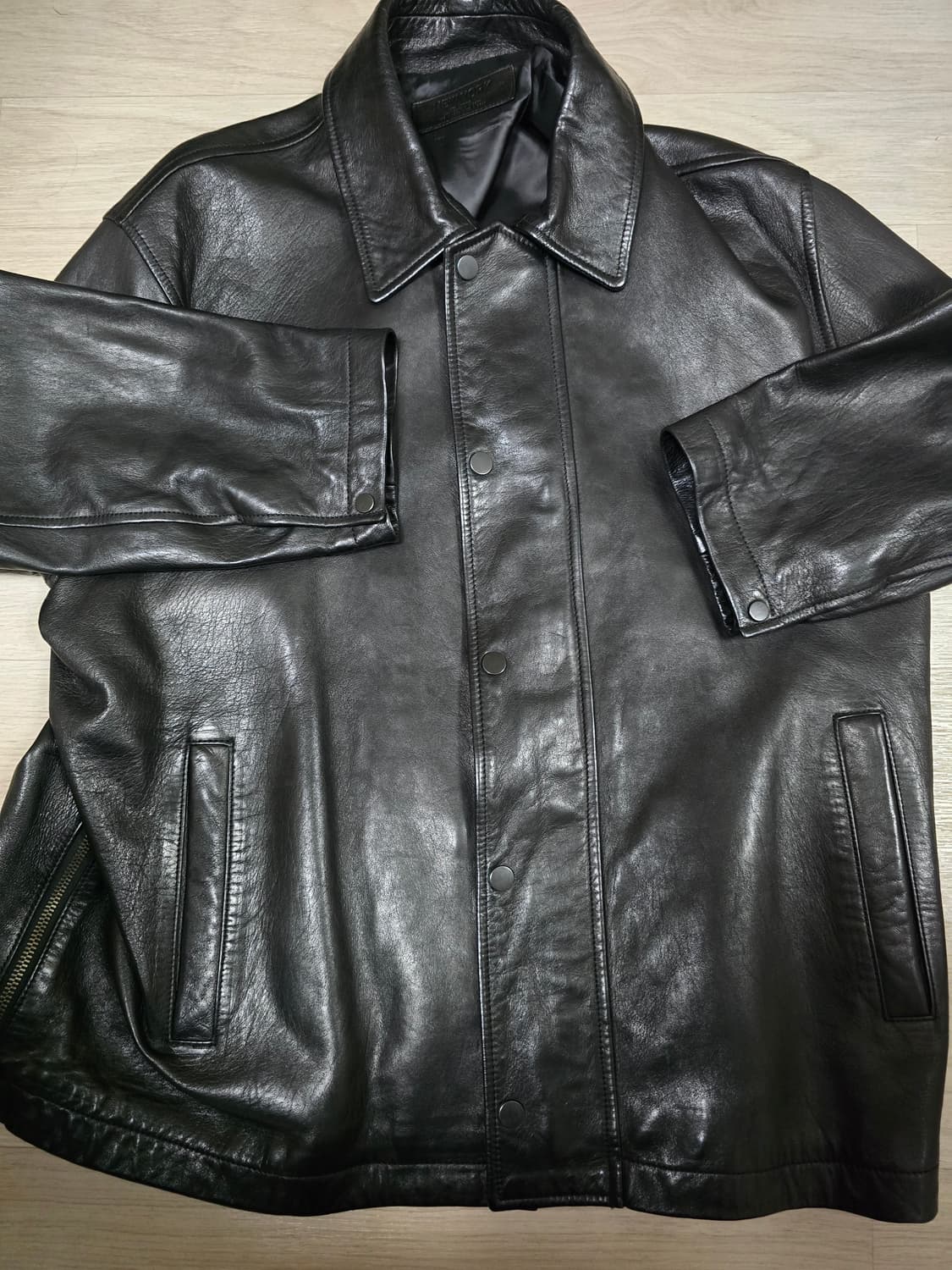 질스튜어트 천연 양가죽 가죽 자켓 미니멀 레더 자켓 상품이미지1