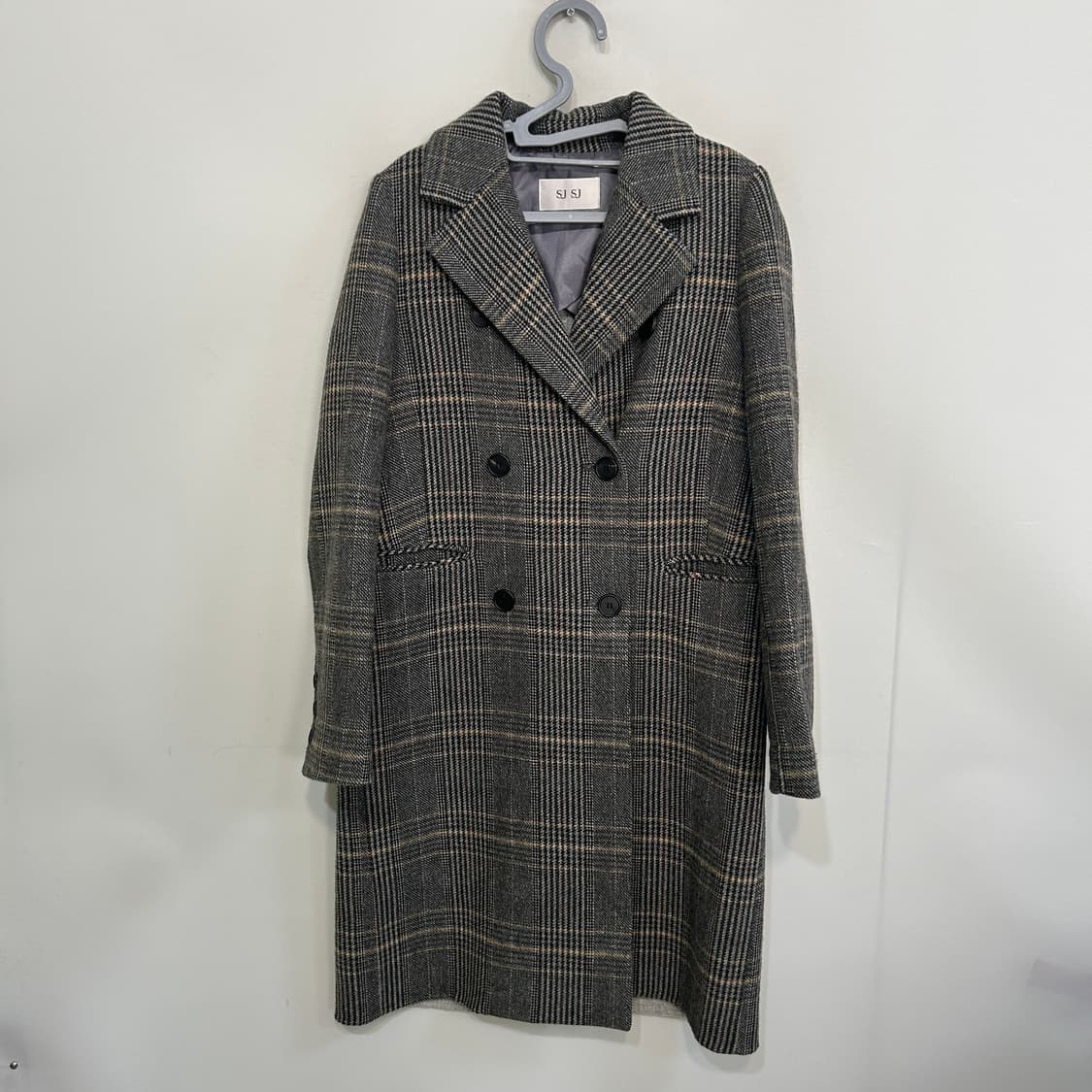 한섬 SJSJ 체크 핸드메이드 코트 55  상품이미지1