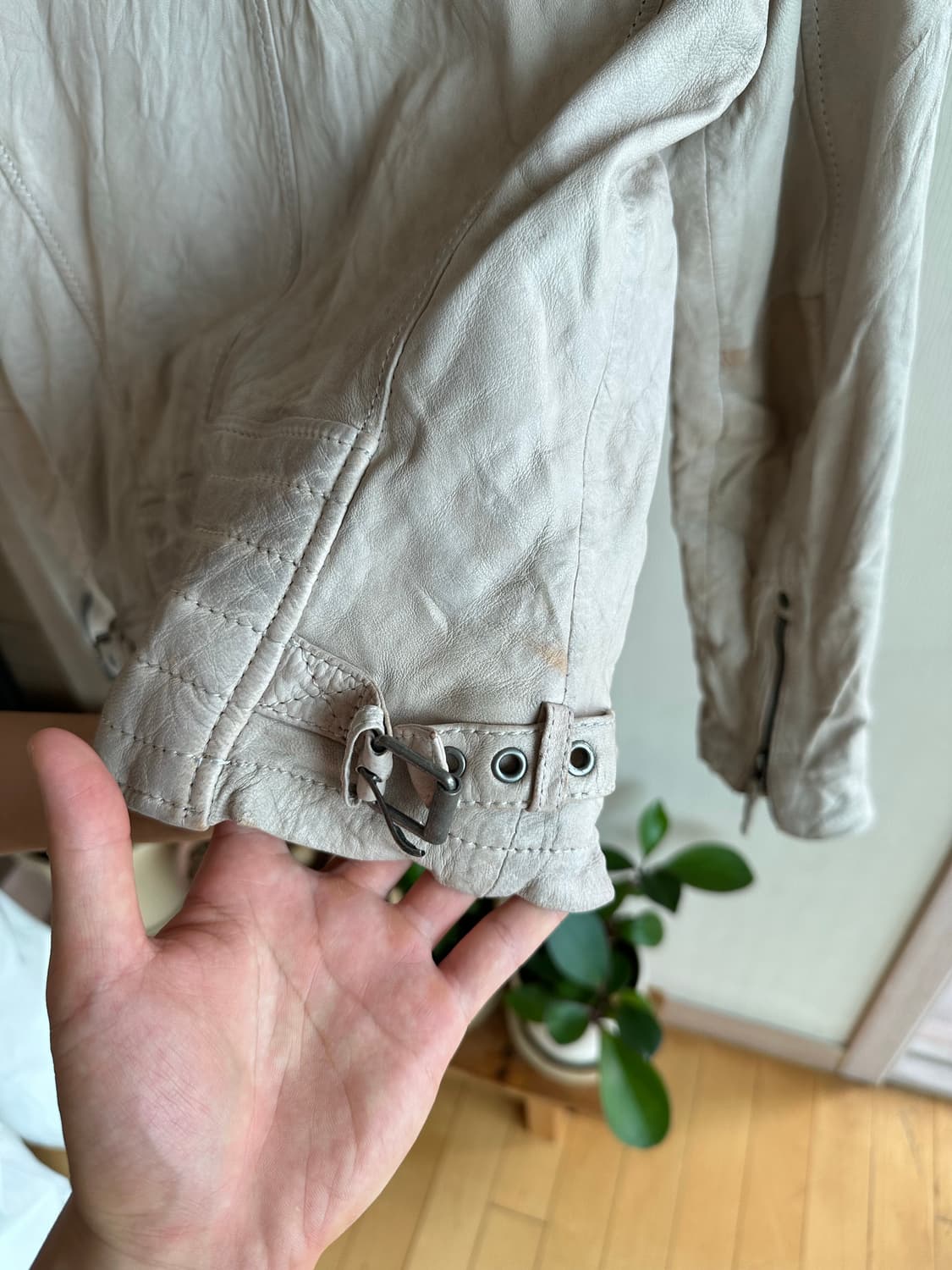 90s Vintage Leather Motorcycle Jacket 상품이미지8