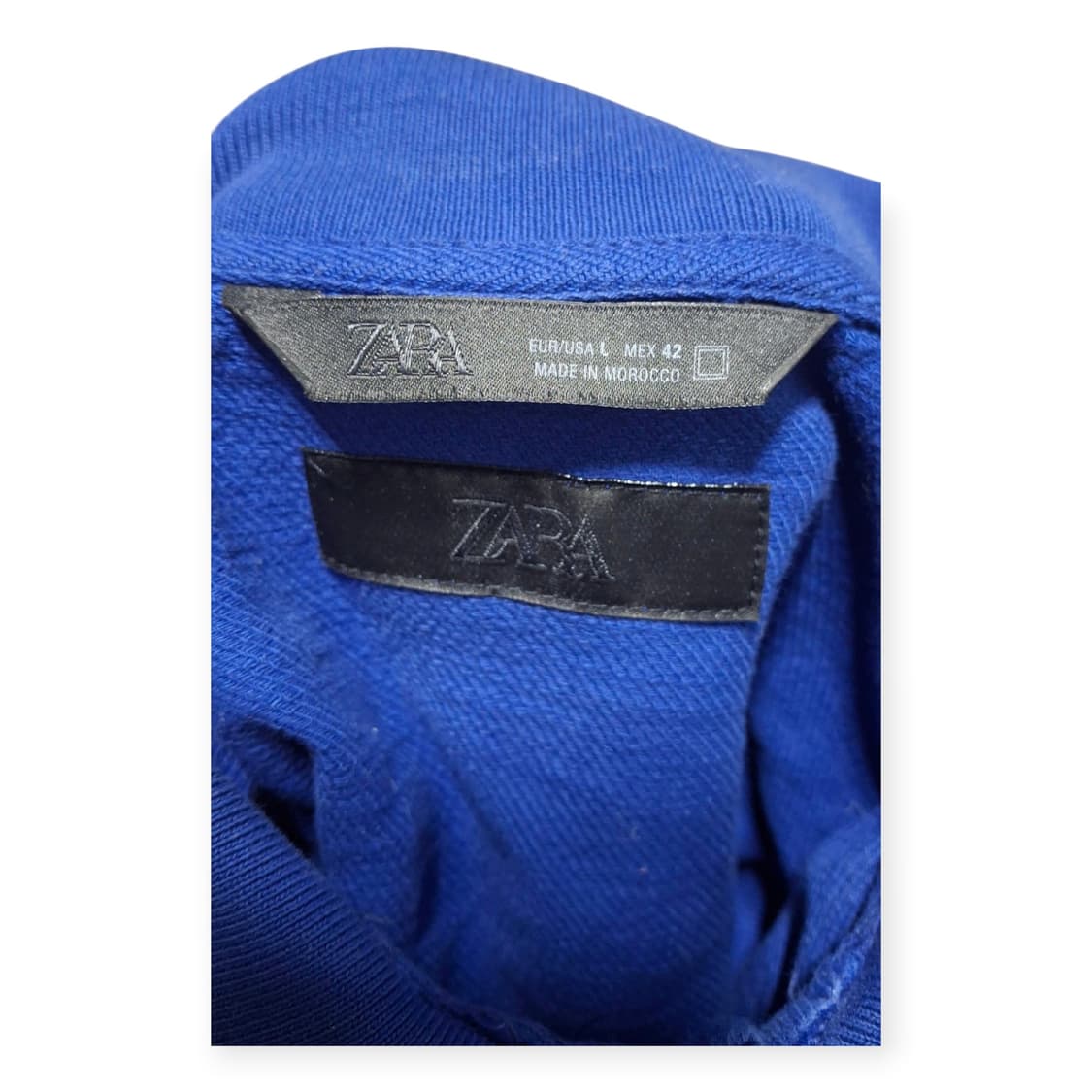 XL)자라 ZARA 오버핏 PK반팔 티셔츠 블루 상품이미지3