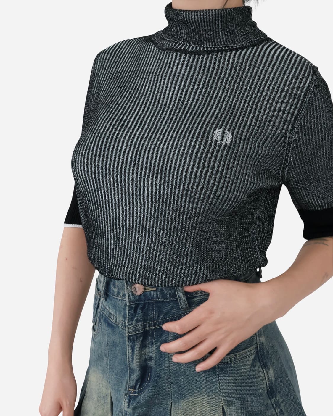 Fred Perry Striped Viscose Knit Top 상품이미지3