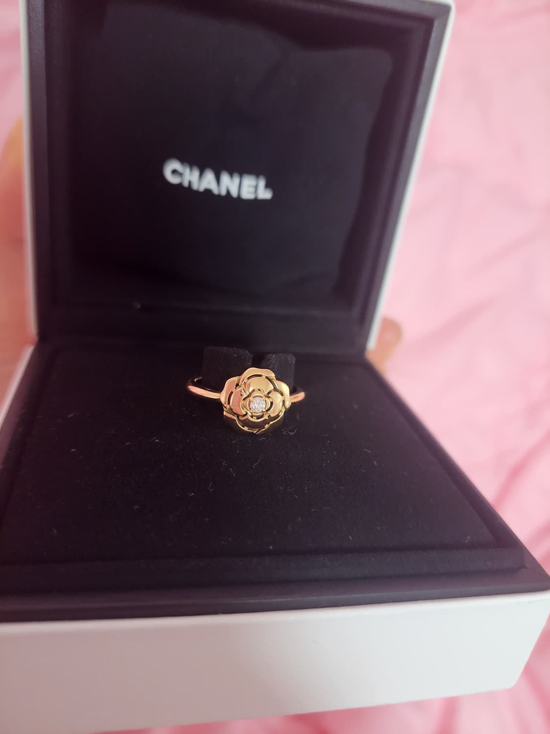 정품)급처상태좋음!샤넬 18K골드, 다이아 엑스트레 드 까멜리아 링 반지 상품이미지3